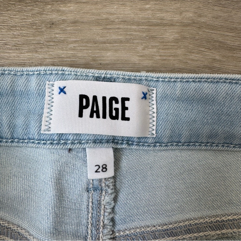 PAIGE Women's Straight Leg Jeans in Light Blue - Picture 2 of 4